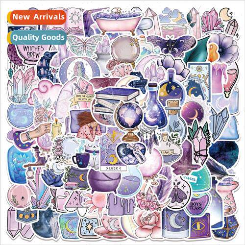 100 purple magic moon graffiti stickers decorative luggage D