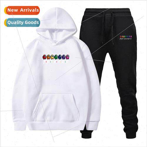 White Word FRIEND Between Us Game Printed Set Long Sleeve Ho