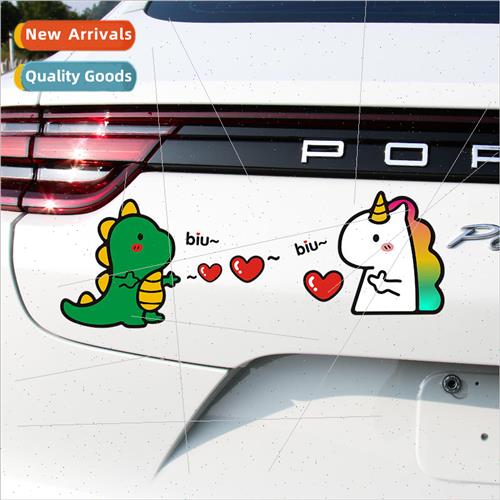 Love small dinosaur unicorn car stickers personalized creati