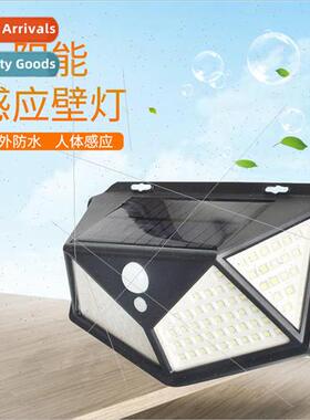 Four sides 100 LED solar wall light body sensor light landsc