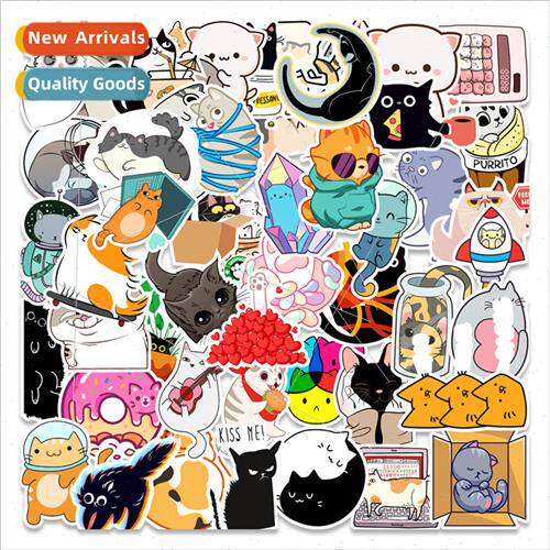 50 new kitten stickers luggage laptop cell phone water bottl