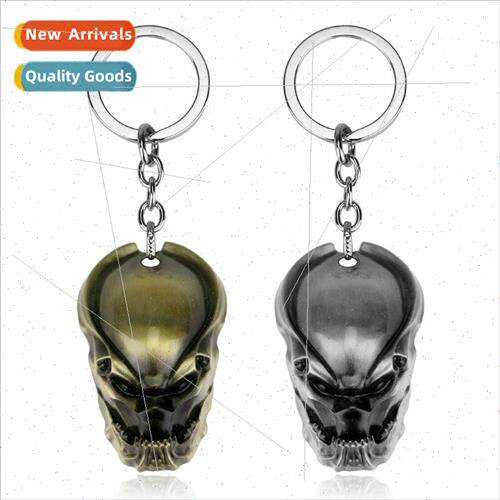 AVP Alien vs. Iron Warrior mask alloy keychain personalized