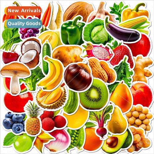 50 pcs of fruit and vegetable stickers childrens educational