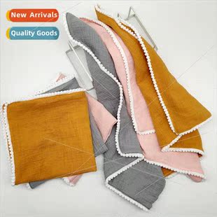 Cotton solid color baby drool towel baby hand towel newborn