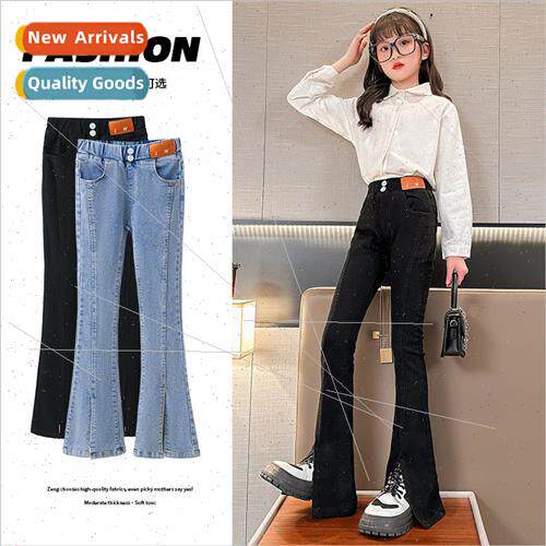 Childrens pants 2023 fall new girls jeans middle and large c