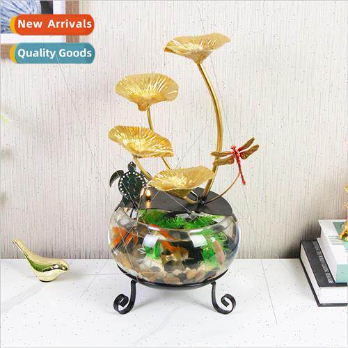 Home decor simple home business gift glass fish tank running