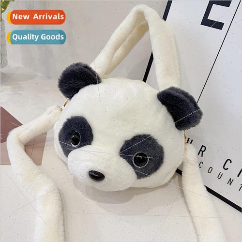 Female cute plush doll panda shoulder bag child round panda