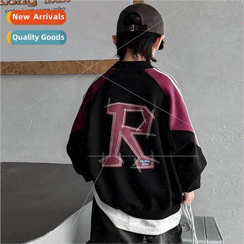 Boys padded sweater 2023 new childrens winter one-piece flee