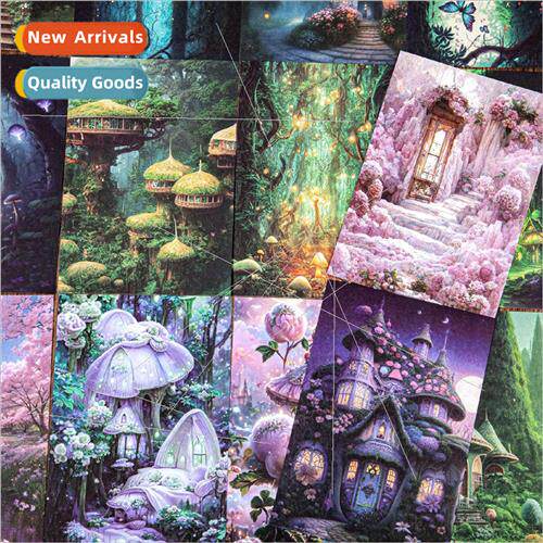 Fantasy 适用est series material paper retro fairy tale castl