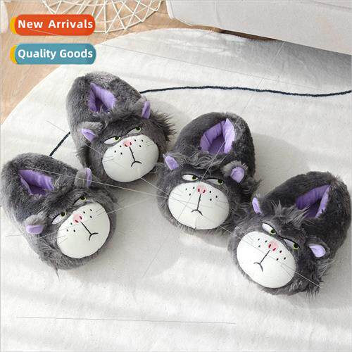 Three-eyed boy Baotou warm slippers fall and winter indoor -