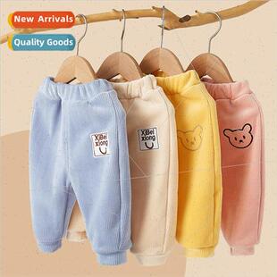 Childrens padded pants boys and girls thickened sweatpants a