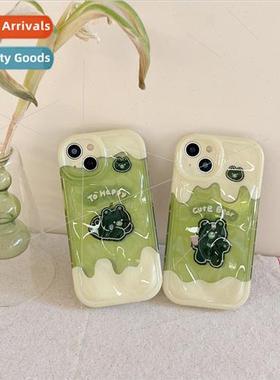 Summer Matcha Cream Paddy Bear 适用 iPhone 12/13ProMax Apple
