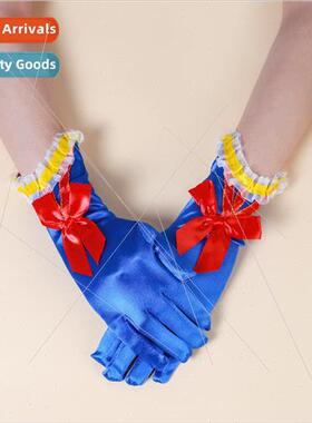 Baby Blue Lace Bow Gloves Girls Snow White Gloves Children S