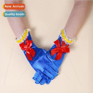 Baby Blue Lace Bow Gloves Girls Snow White Gloves Children S