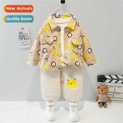 Boys long-sleeved printed shirt suit spring new childrens ca