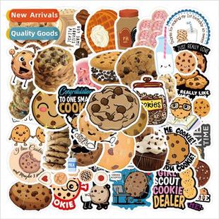 50 Cookie Stickers Cute Chocolate Chip Cookie Decoration gga
