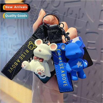 Resin cool bear keychain men and women nd exquisite doll car