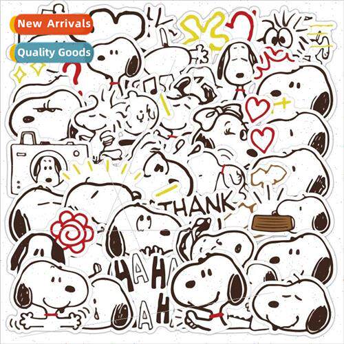 40 Snoopy Stickers Cute Cartoon Dog Doodle Handbook Material