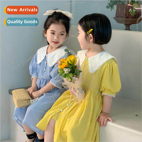 Europe and Korea 2023 summer new splicing doll collar chiffo