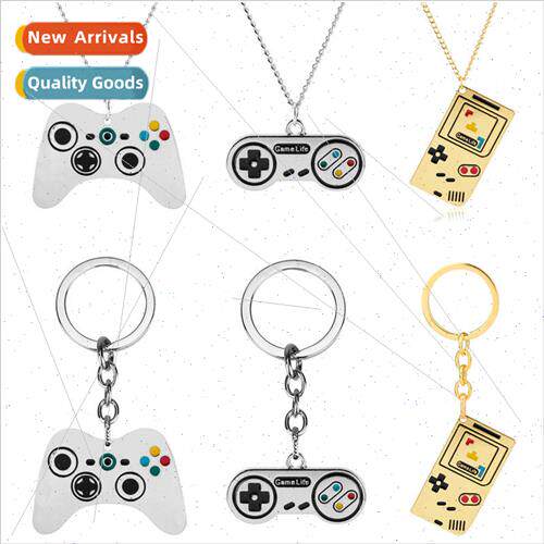 Game console keychain creative metal manipulator necklace ac