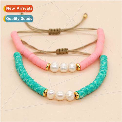 Multi-color soft ceramic natural freshwater pearls hand-bead