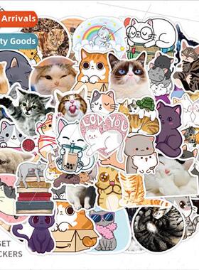 50 new cartoon cute little animals cat stickers luggage phon