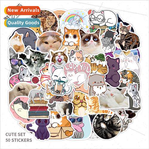 50 new cartoon cute little animals cat stickers luggage phon