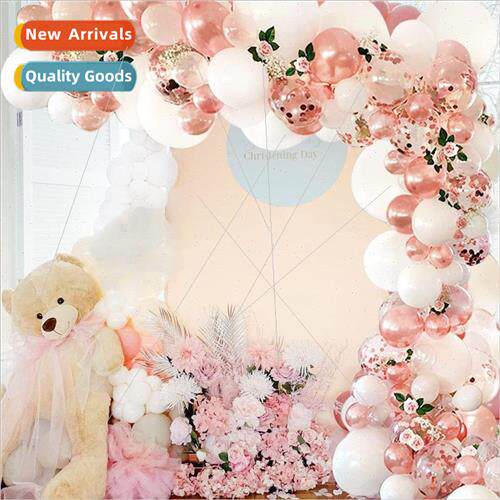 New rose gold white latex balloon package set birthday party