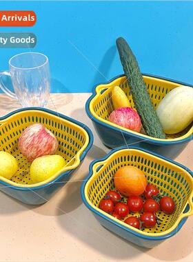 Thickened double draining basket set of six plastic basket d