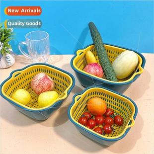 basket set Thickened plastic draining six double