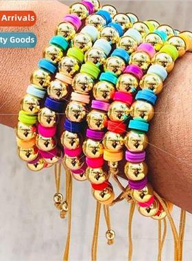 Bohemian  gradient rainbow color soft ceramic hundred handma