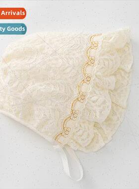 Baby hat spring and fall lace small princess lace cap female