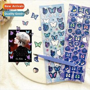 goo card stickers Korean ins laser glitter transpa butterfly