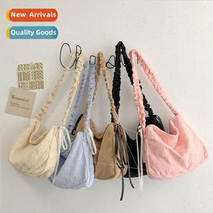 Bag female 2023 new Japanese checkerboard grid cloud bag dra