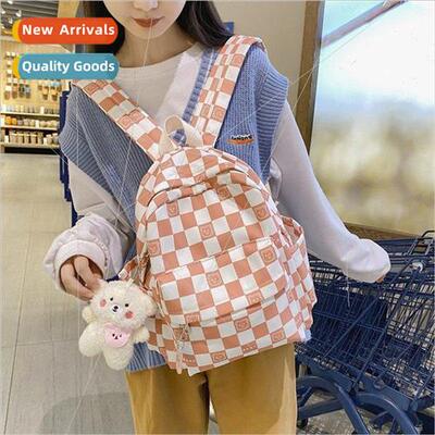 Korea large-capacity plaid shoulder bag female new junior hi