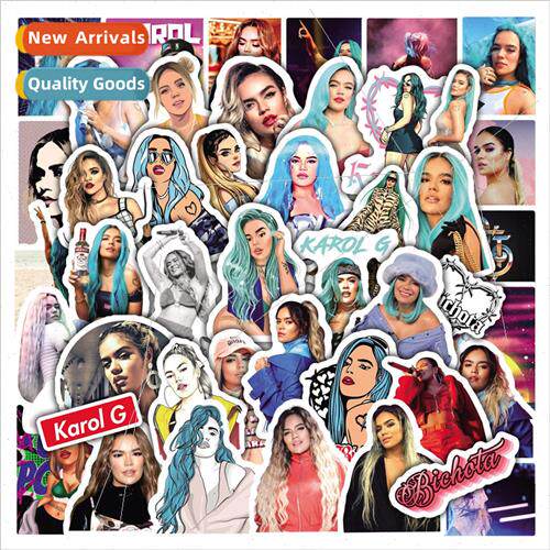 50 pcs star karol G graffiti stickers computer laptop skateb
