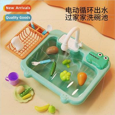 Childrens electric dishwasher toys out of the sink table gir