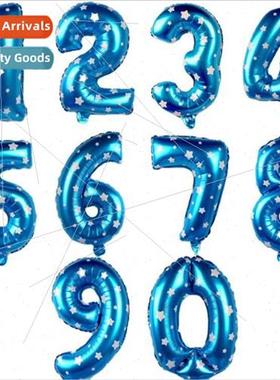 16 inch blue numbers aluminum film balloon 0-9 baby birthday