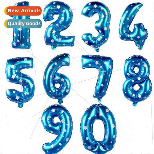 16 inch blue numbers aluminum film balloon 0-9 baby birthday