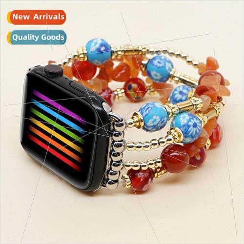 Chicken blood stone bead 适用 apple watch pure handmade bead