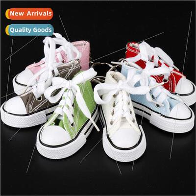 Creative mini small shoes keychain canvas shoes high-top sho
