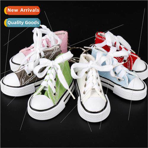 Creative mini small shoes keychain canvas shoes high-top sho