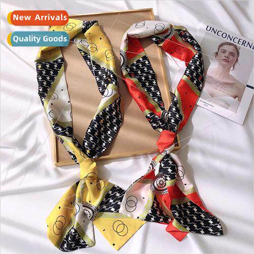 Small silk scarf women versatile long thin narrow long secti