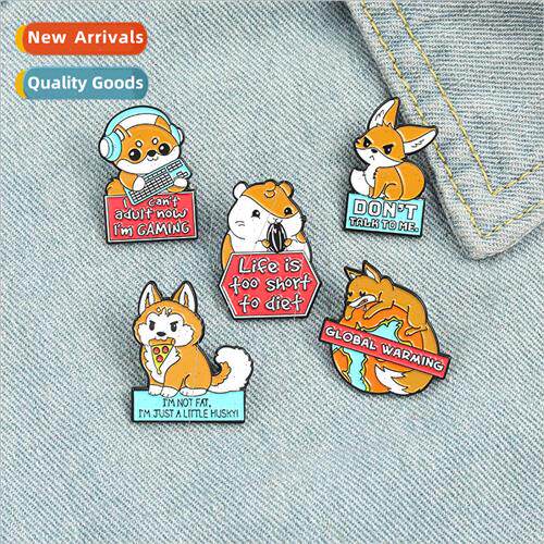 Cartoon creative cute animal series brooch jewelry small yel