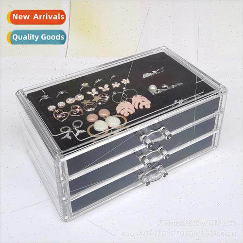 Black Three Drawer Jewelry Box Jewelry Organizer Drawer Jewe