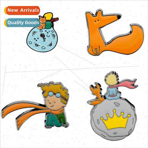 ttle Prince Brooch Cute Cartoon Fox Rose Planet Badge Pin Ba