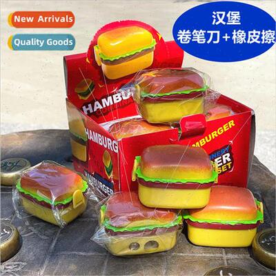 Korean creative cute hamburger shaped pencil sharpener pen s