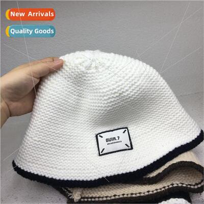2023 new knitted fishermans cap cloth label big head circumf