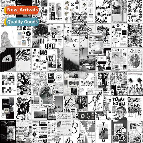 60 black and white collage handbook graffiti stickers can be