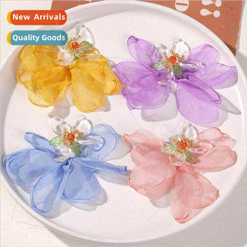 Small fresh gentle wind fabric mesh flowers diy handmade wea